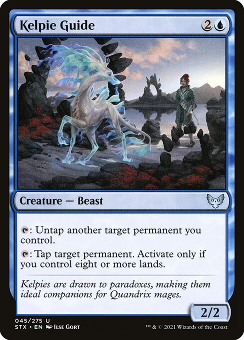 Foil Kelpie Guide card from the Strixhaven: School of Mages set