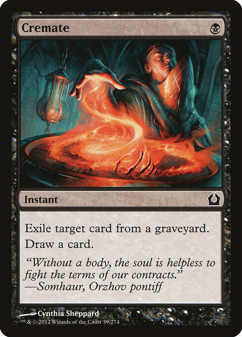 Cremate card from the Return to Ravnica set