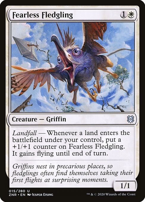 CAD Fearless Fledgling card from the Zendikar Rising set