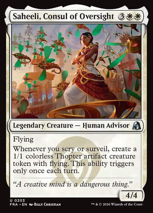 CAD Saheeli, Consul of Oversight card from the Reality Fracture set