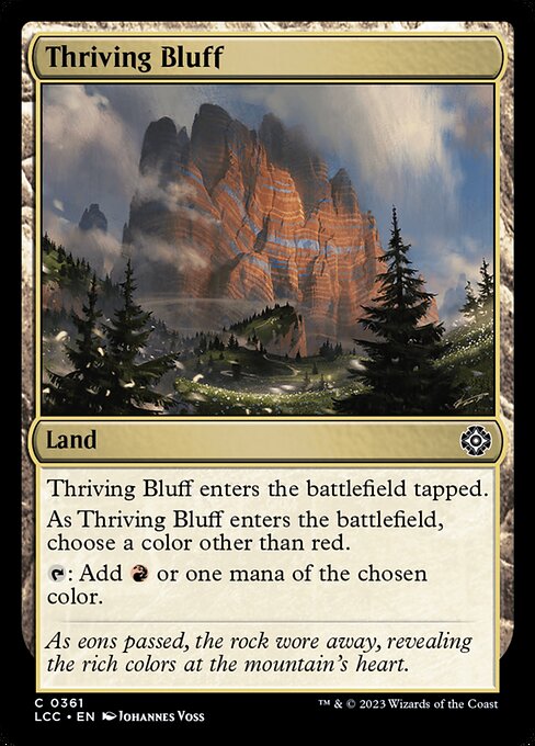 Thriving Bluff card from the The Lost Caverns of Ixalan Commander set