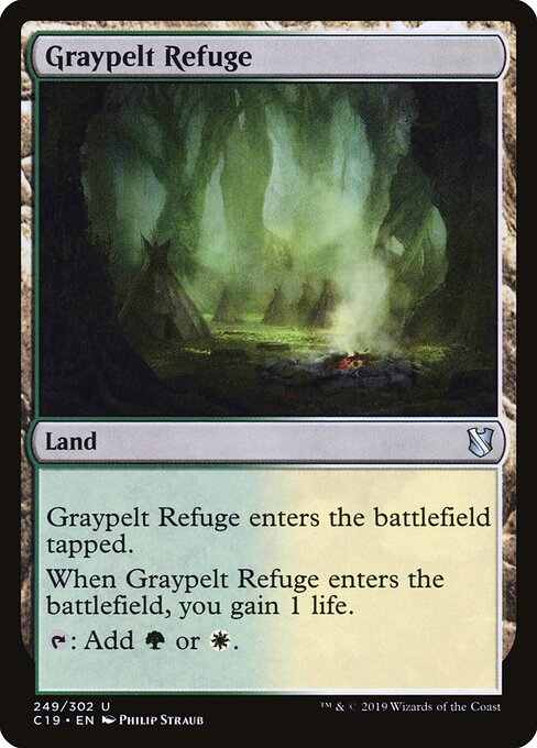 Graypelt Refuge card from the Commander 2019 set