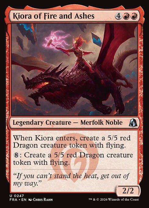 CAD Kiora of Fire and Ashes card from the Reality Fracture set