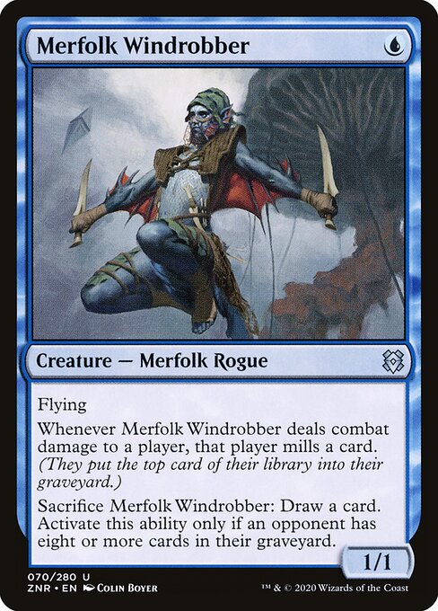 Merfolk Windrobber card from the Zendikar Rising set