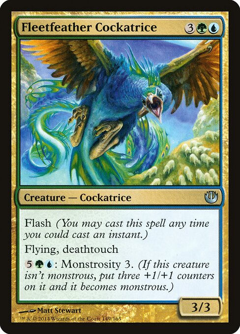 Fleetfeather Cockatrice card from the Journey into Nyx set