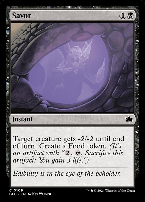 CAD Savor card from the Bloomburrow set