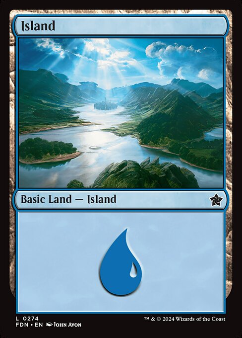 Foil Island card from the Foundations set
