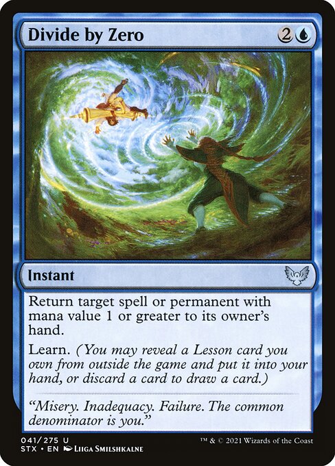 Divide by Zero card from the Strixhaven: School of Mages set