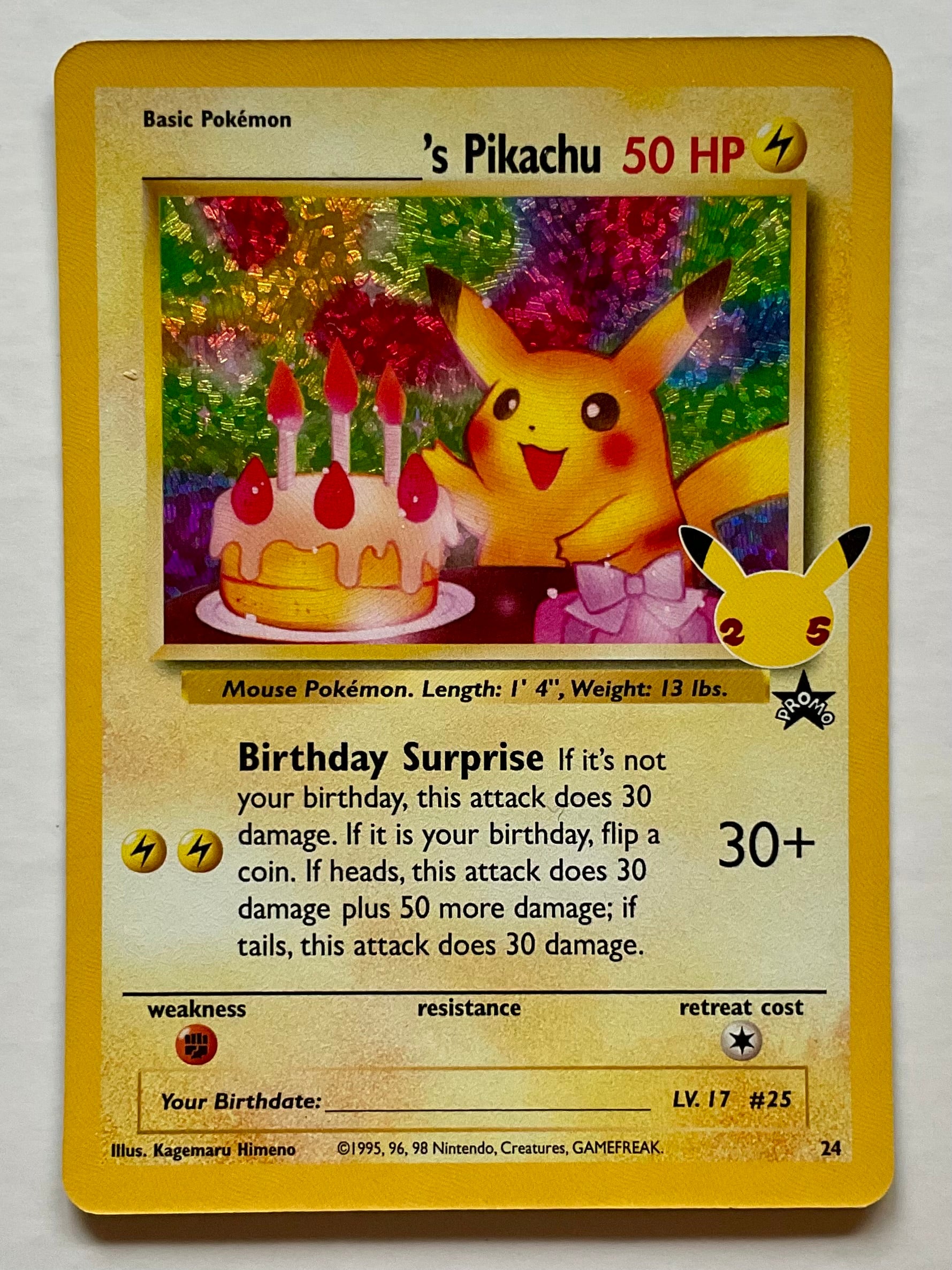 Birthday Pikachu #24 - Pokémon Celebrations