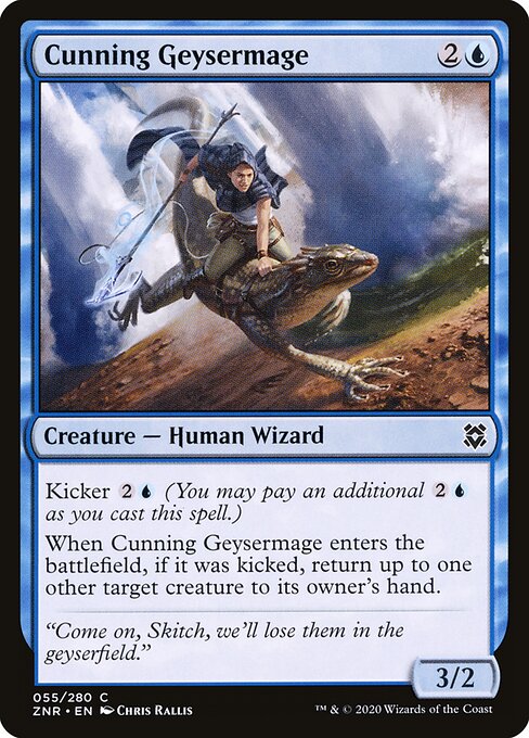 Cunning Geysermage card from the Zendikar Rising set