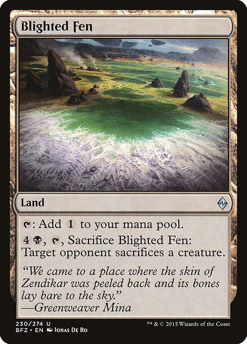 Blighted Fen card from the Battle for Zendikar set