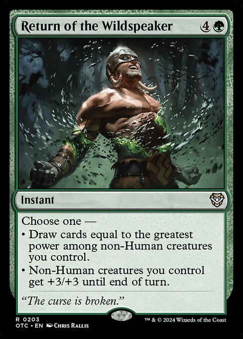 Return of the Wildspeaker card from the Outlaws of Thunder Junction Commander set