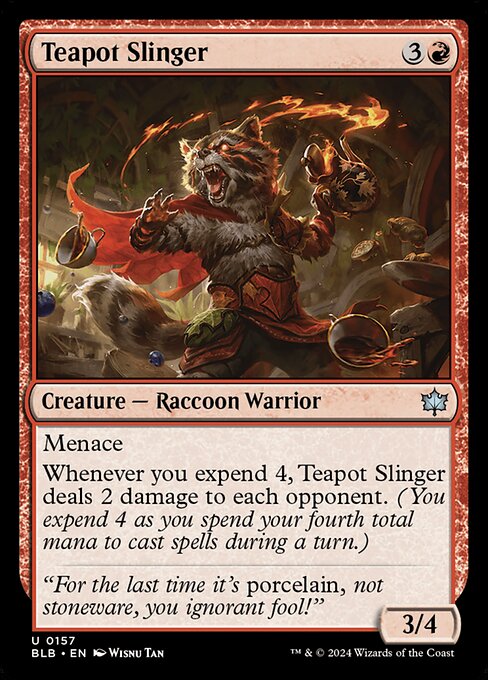 Teapot Slinger card from the Bloomburrow set