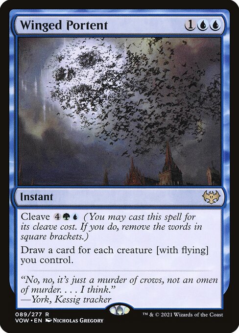 CAD Winged Portent card from the Innistrad: Crimson Vow set