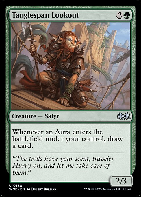 Tanglespan Lookout card from the Wilds of Eldraine set