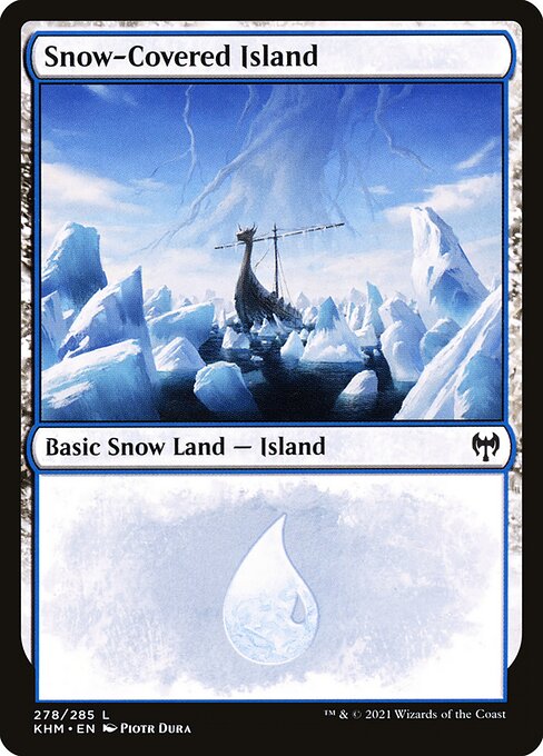 Snow-Covered Island card from the Kaldheim set
