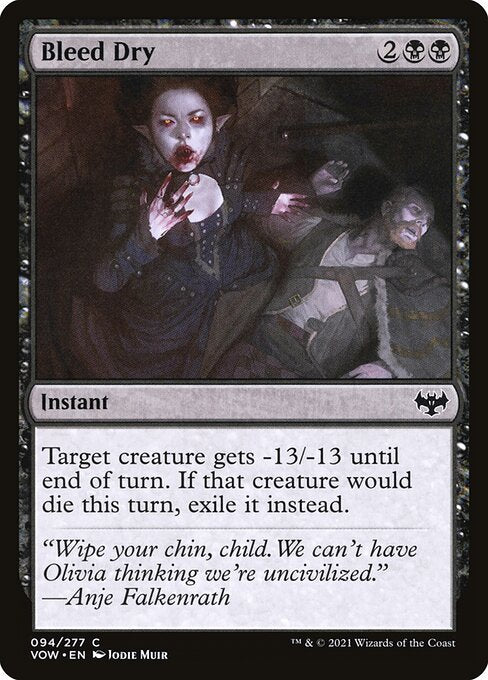 CAD Bleed Dry card from the Innistrad: Crimson Vow set