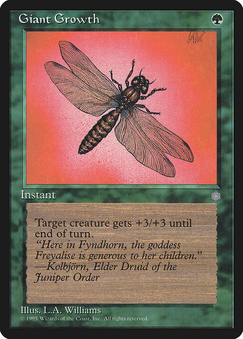 Giant Growth card from the Ice Age set
