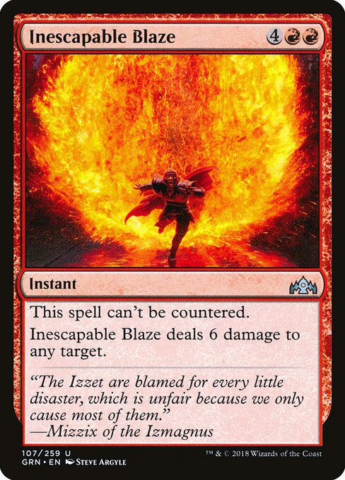 Inescapable Blaze card from the Guilds of Ravnica set