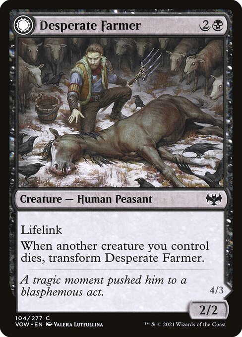 CAD Desperate Farmer // Depraved Harvester card from the Innistrad: Crimson Vow set