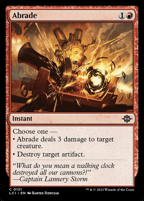 Abrade card from the The Lost Caverns of Ixalan set