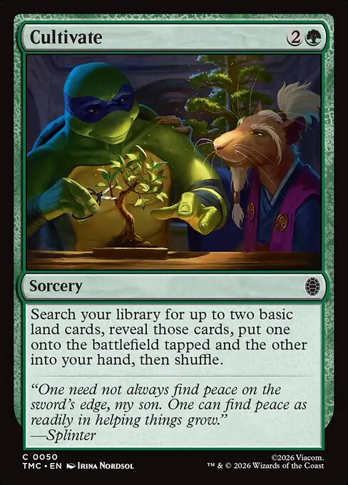 Foil Cultivate card from the Teenage Mutant Ninja Turtles Eternal set