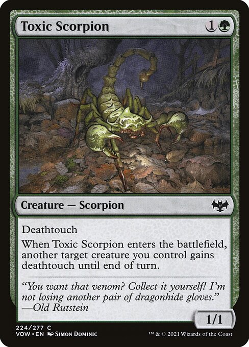 CAD Toxic Scorpion card from the Innistrad: Crimson Vow set