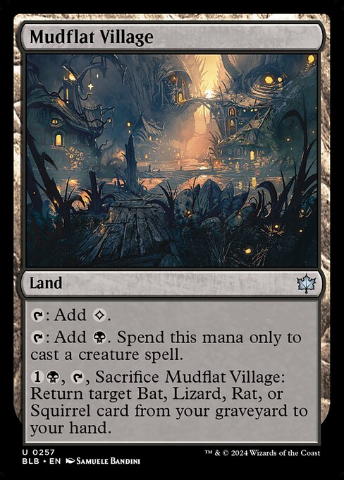 Mudflat Village card from the Bloomburrow set