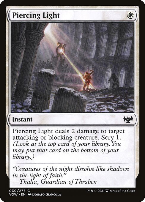 Foil CAD Piercing Light card from the Innistrad: Crimson Vow set