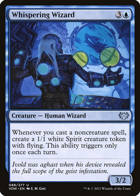 CAD Whispering Wizard card from the Innistrad: Crimson Vow set