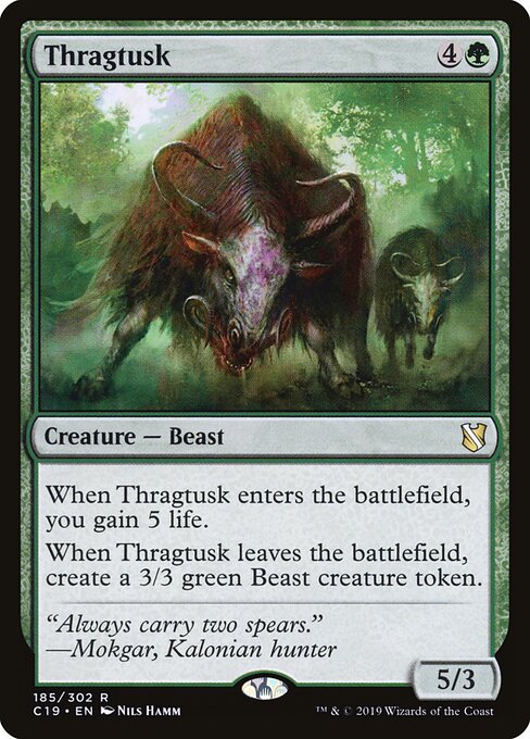 Thragtusk card from the Commander 2019 set