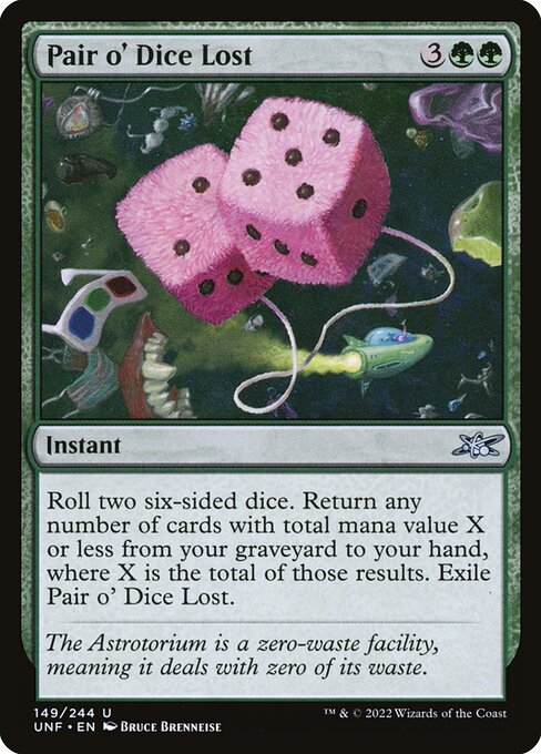 Pair o' Dice Lost card from the Unfinity set