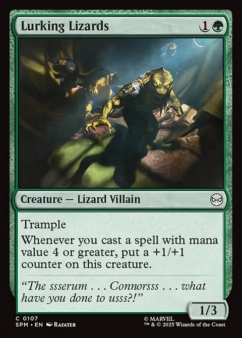 CAD Lurking Lizards card from the Marvel's Spider-Man set