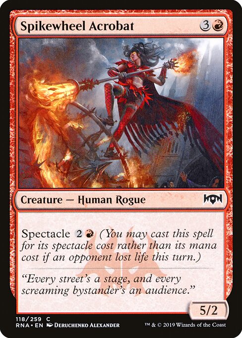 Spikewheel Acrobat card from the Ravnica Allegiance set
