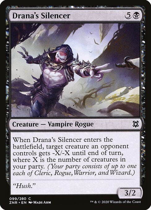 CAD Drana's Silencer card from the Zendikar Rising set