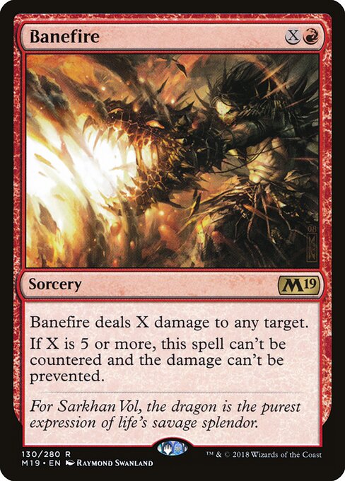 Banefire card from the Core Set 2019 set