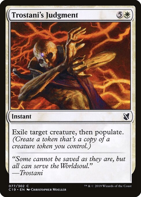 Trostani's Judgment card from the Commander 2019 set