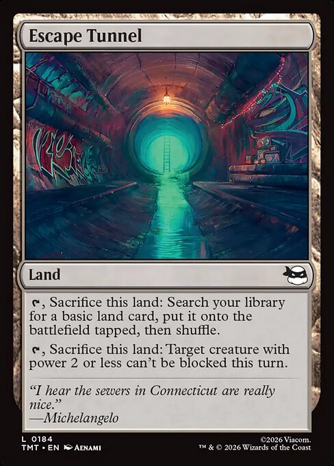 Escape Tunnel card from the Teenage Mutant Ninja Turtles set