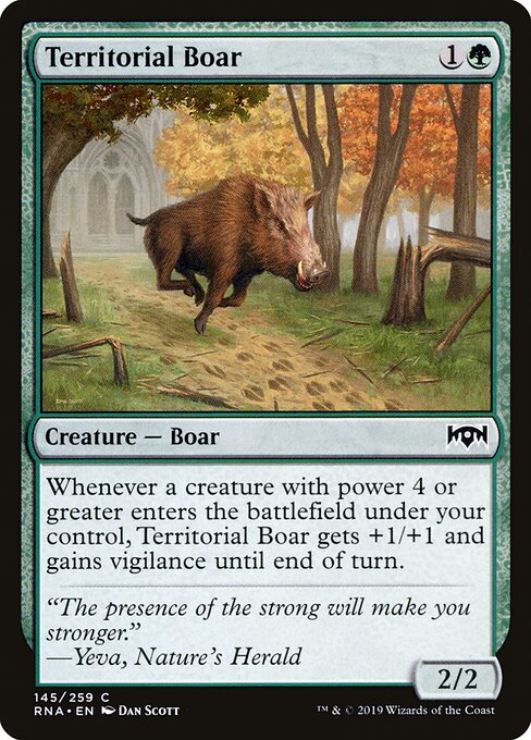 Territorial Boar card from the Ravnica Allegiance set