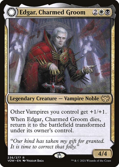 CAD Edgar, Charmed Groom // Edgar Markov's Coffin card from the Innistrad: Crimson Vow set