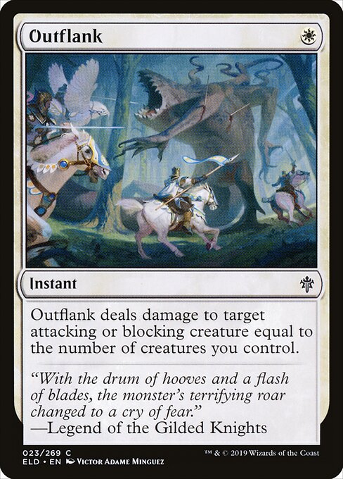 Outflank card from the Throne of Eldraine set