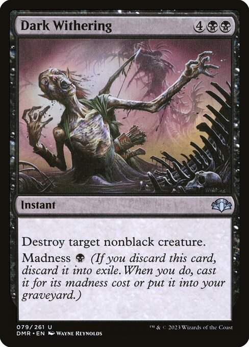 Dark Withering card from the Dominaria Remastered set