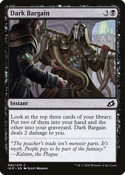 CAD Dark Bargain card from the Ikoria: Lair of Behemoths set
