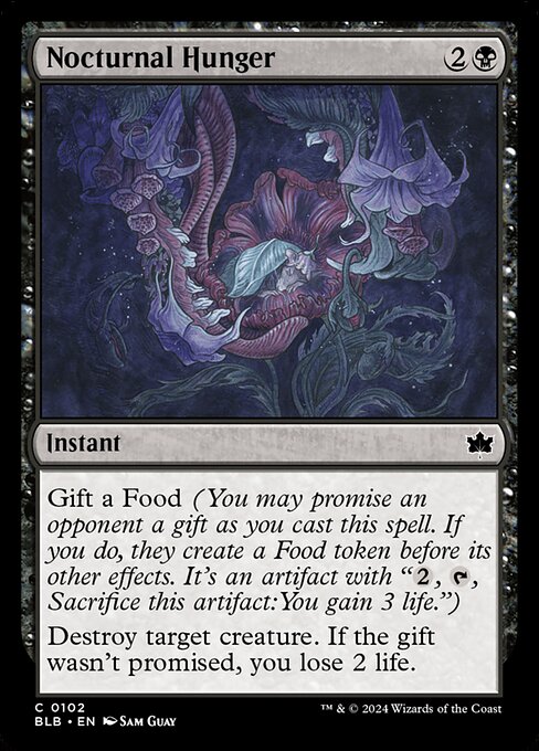 CAD Nocturnal Hunger card from the Bloomburrow set