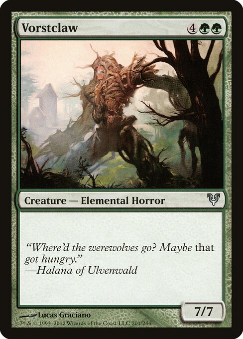 Vorstclaw card from the Avacyn Restored set