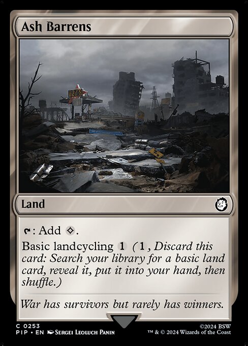 Ash Barrens card from the Fallout set