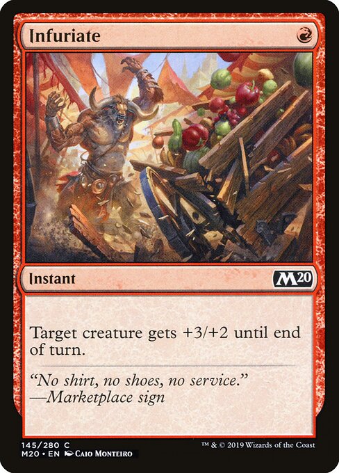 Foil Infuriate card from the Core Set 2020 set