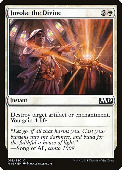 Foil Invoke the Divine card from the Core Set 2019 set