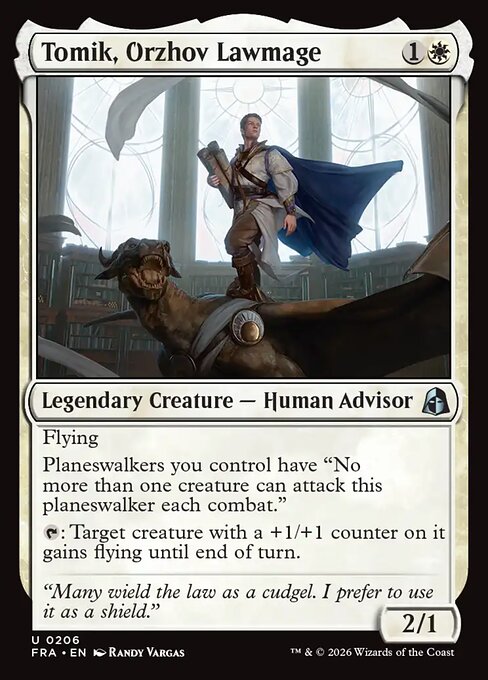Foil CAD Tomik, Orzhov Lawmage card from the Reality Fracture set
