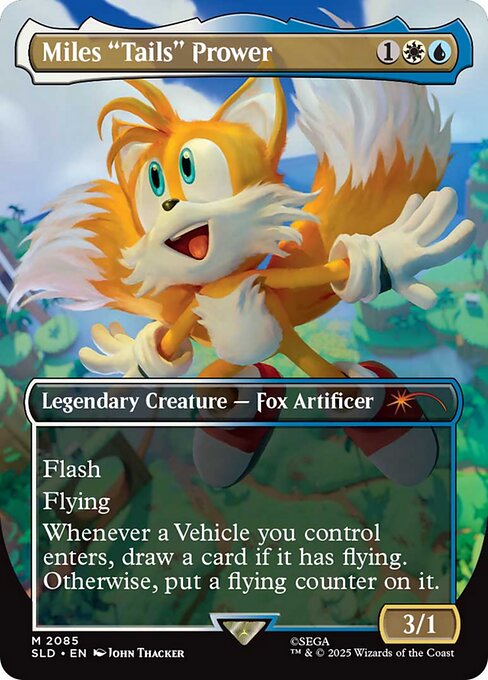 Miles "Tails" Prower card from the Secret Lair Drop set